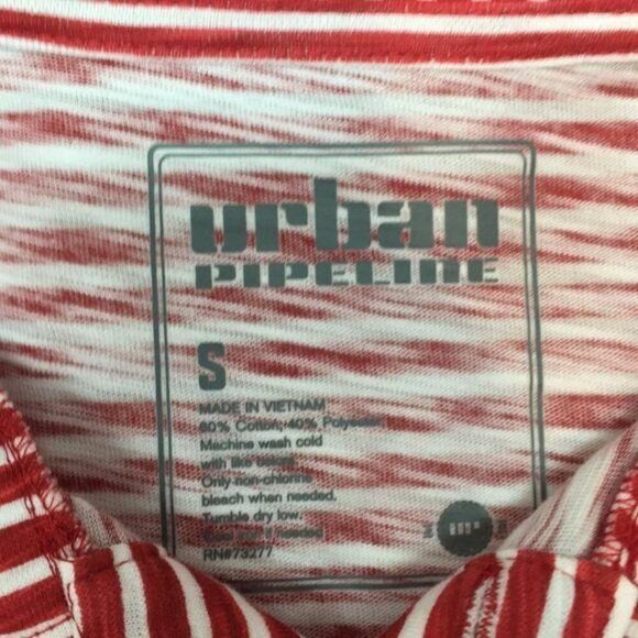 New Urban Pipeline Men’s Jersey Polo Red Striped - Picture 3 of 6